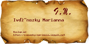 Ivánszky Marianna névjegykártya